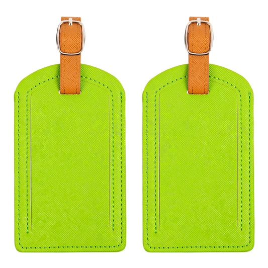 Premium Neon Green Luggage Tags