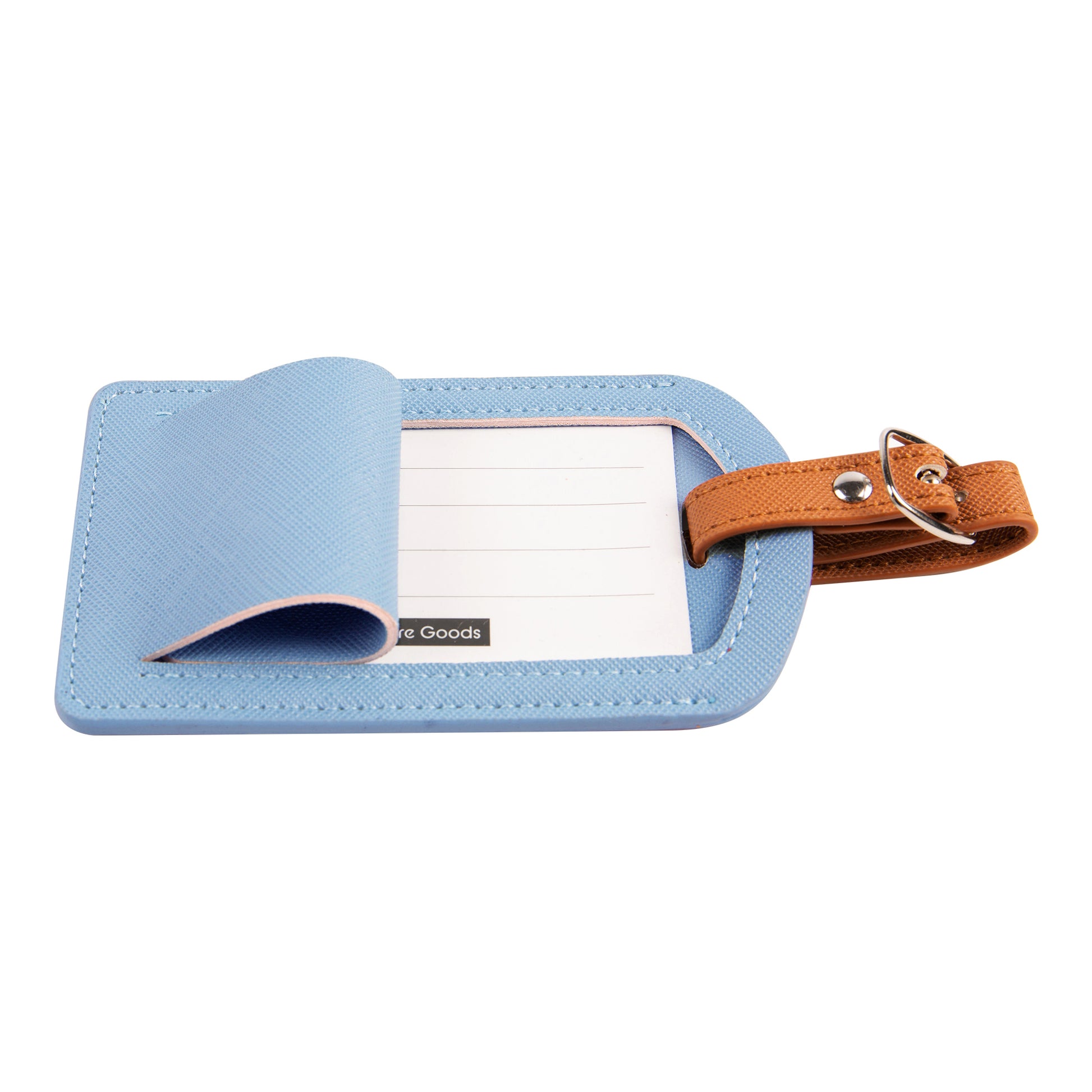 Leather Luggage Tags 3 Pack - Adjustable Strap With Privacy Flap | Travel Suitcase Labels In Blue